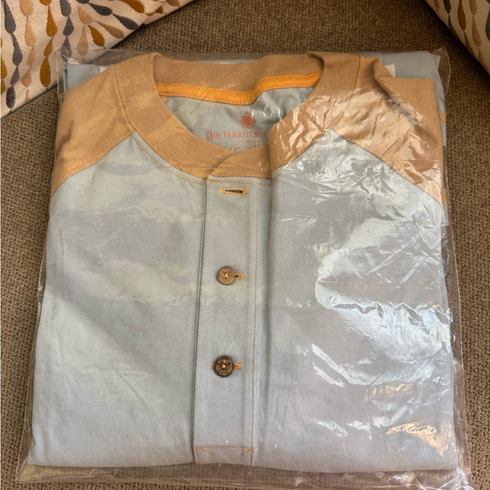 The Territory Ahead Beige and Light Blue long sleeves Shirt